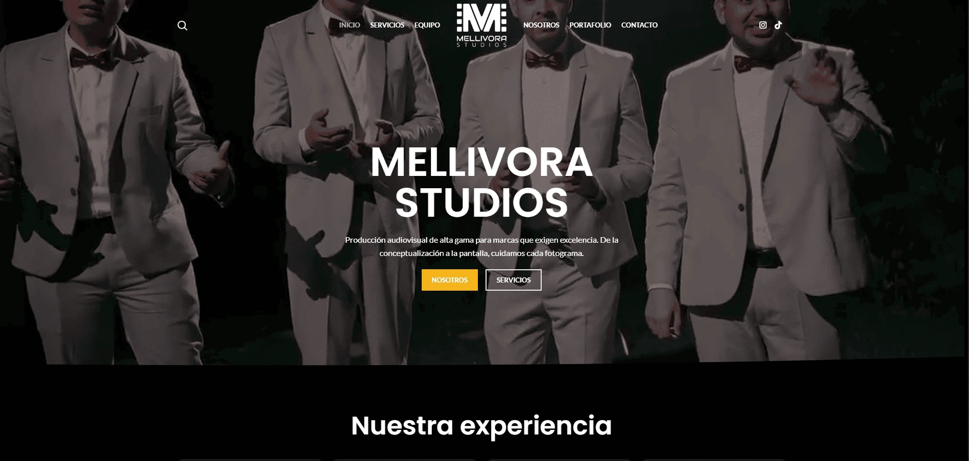 Diseño web premium para Mellivora Studios - Productora audiovisual.