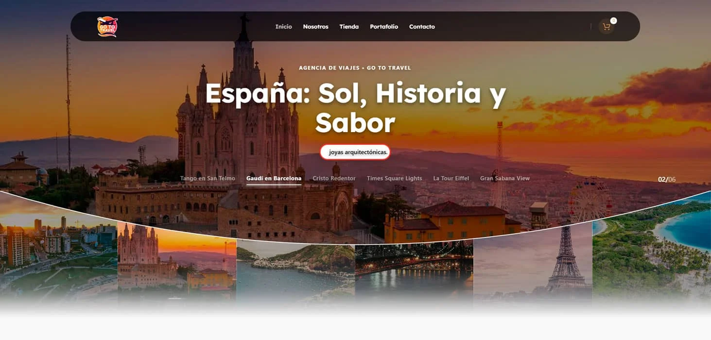 Diseño web premium para GoTo Travel - Agencia de viajes.